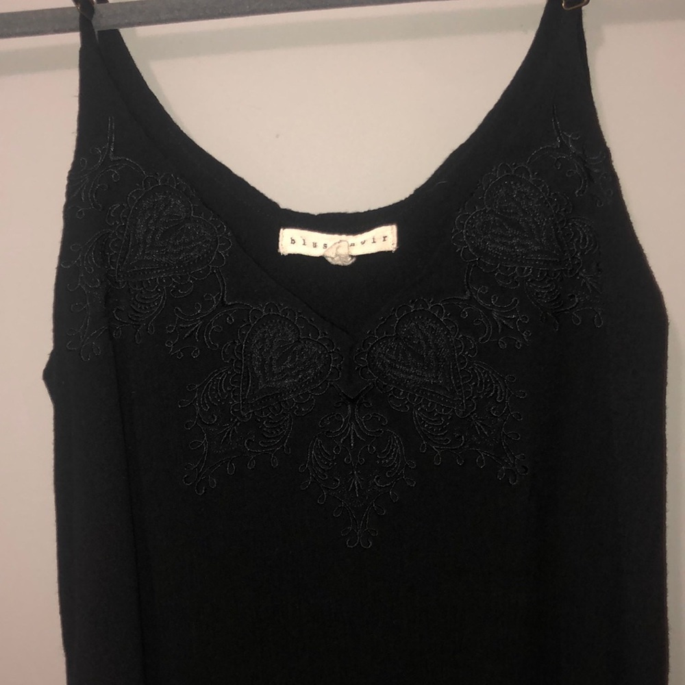 Black embroidered tank